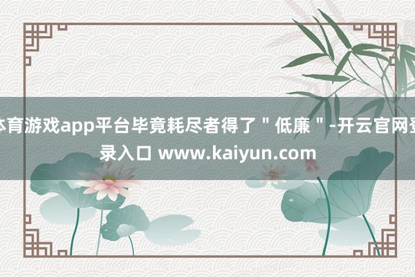 体育游戏app平台毕竟耗尽者得了＂低廉＂-开云官网登录入口 www.kaiyun.com